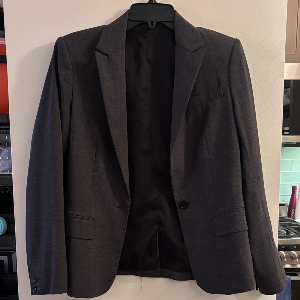 Womens Classic Dark Gray Blazer - Modern Tailored Fit